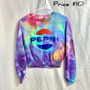 Upcycled Pepsi Tie-Dye Sweatshirt